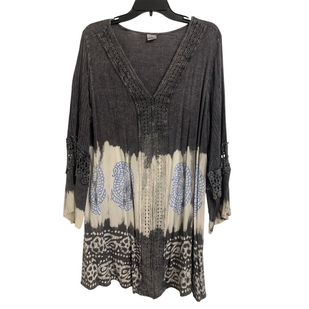 Shoreline Boho Hippie V Neck Tunic Size 3XL